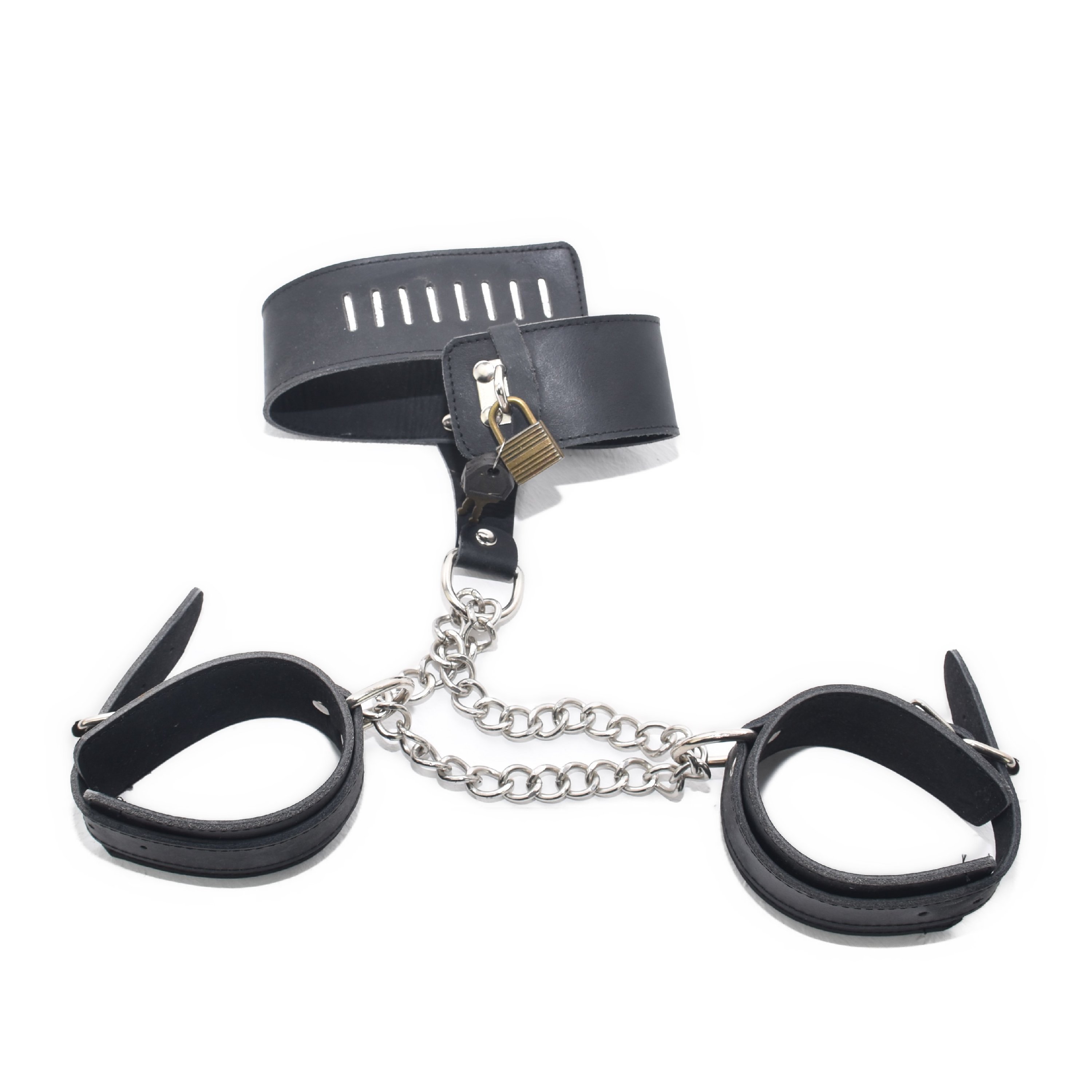 Bondage Hals und Armfessel mit Schloss