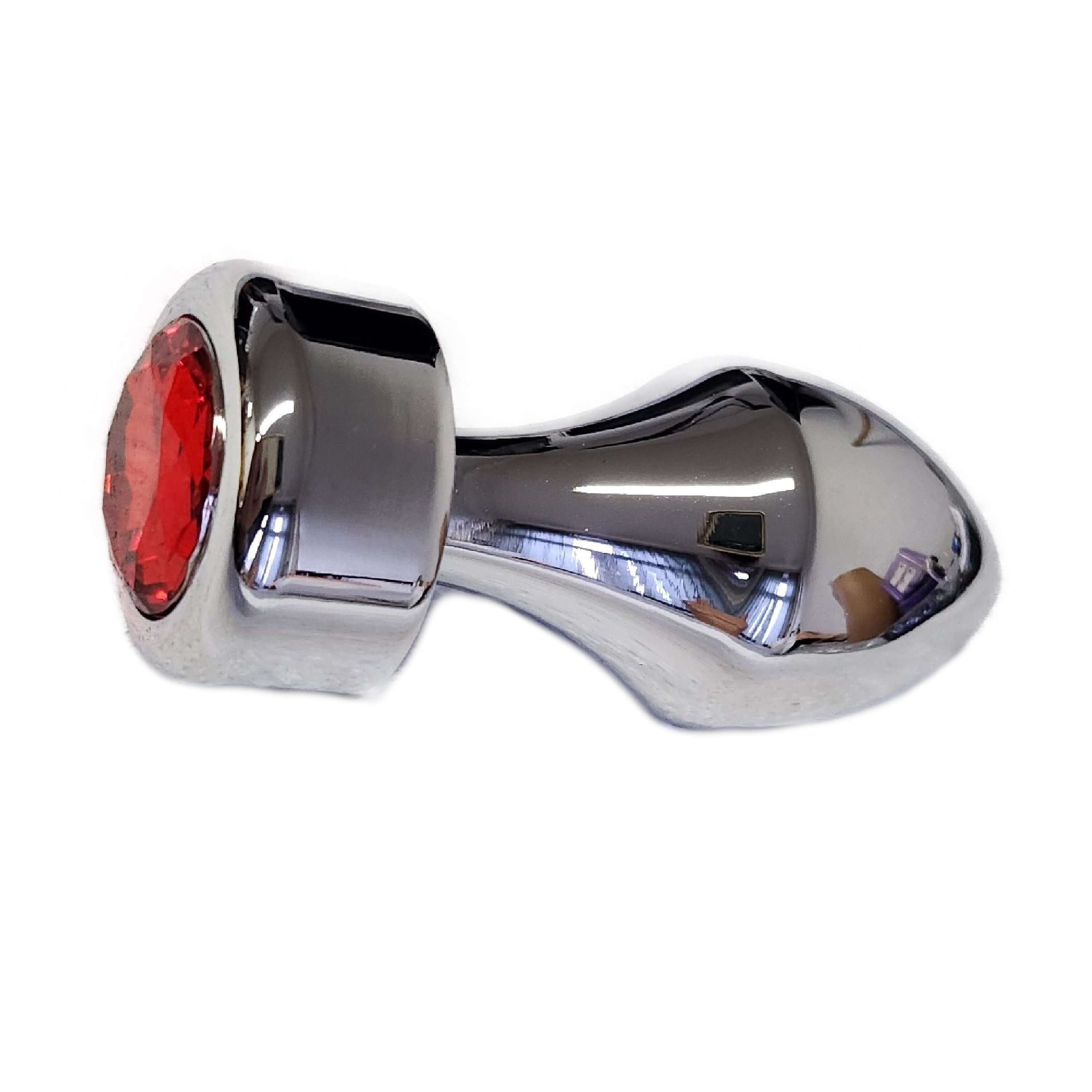 Analplug aus Silberfarbenen Edelstahl mit Schmuckstein