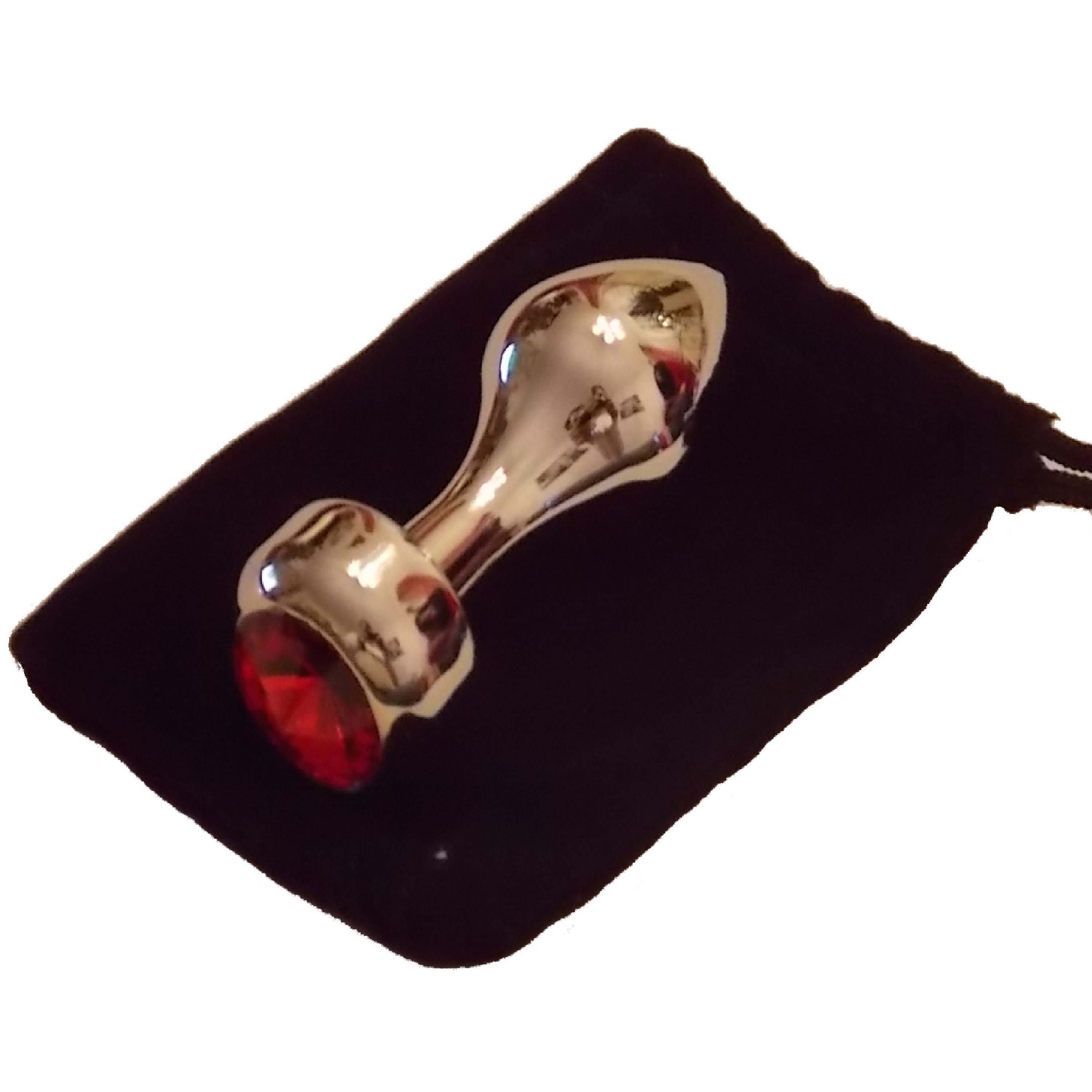 Analplug aus Silberfarbenen Edelstahl mit Schmuckstein