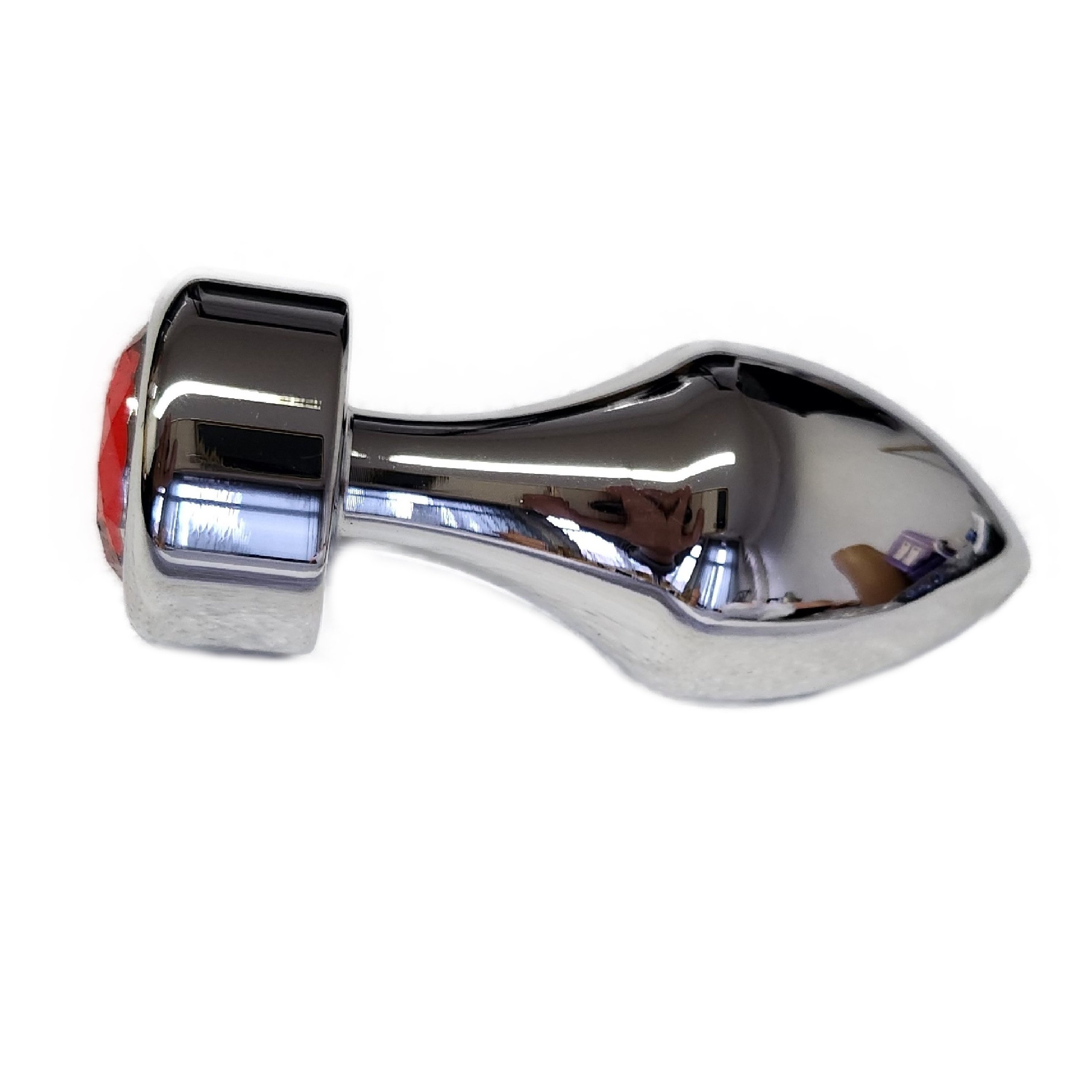 Analplug aus Silberfarbenen Edelstahl mit Schmuckstein